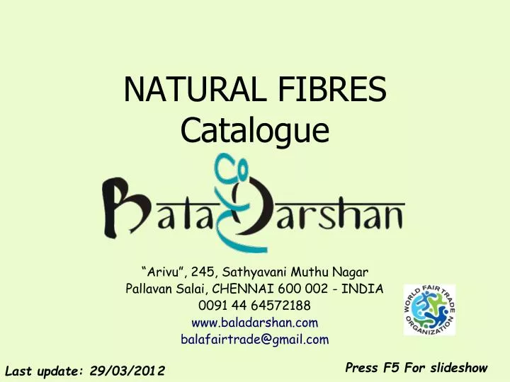natural fibres catalogue
