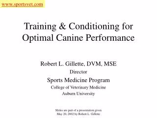 Training &amp; Conditioning for Optimal Canine Performance