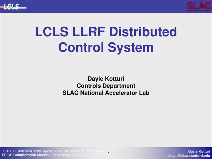 lcls llrf distributed control system