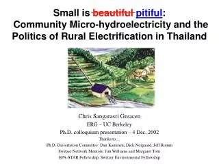 Small is beautiful pitiful : Community Micro-hydroelectricity and the Politics of Rural Electrification in Thailand