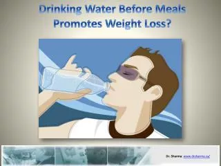 Drinking Water Before Meals Promotes Weight Loss?