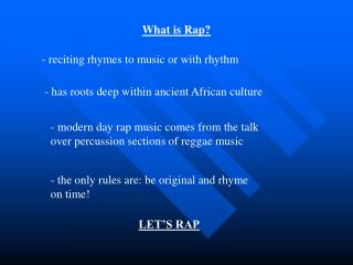 What is Rap?