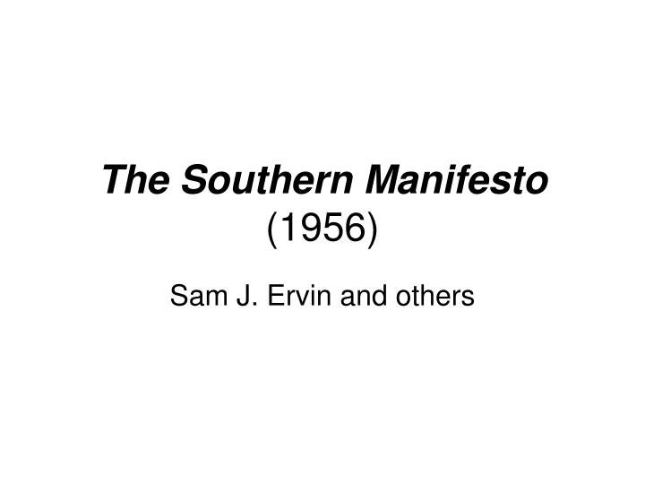 the southern manifesto 1956