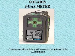 SOLARIS 3-GAS METER