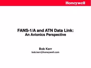 FANS-1/A and ATN Data Link: An Avionics Perspective