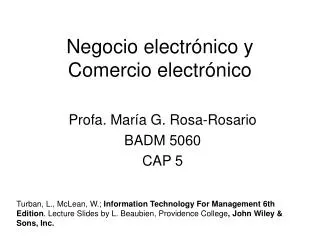 Negocio electrónico y Comercio electrónico