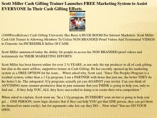 scott miller cash gifting trainer launches free marketing sy
