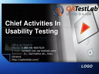 chief activities in usability testing