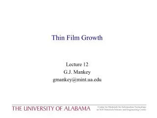 Thin Film Growth