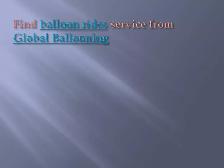 find balloon rides service from global ballooning