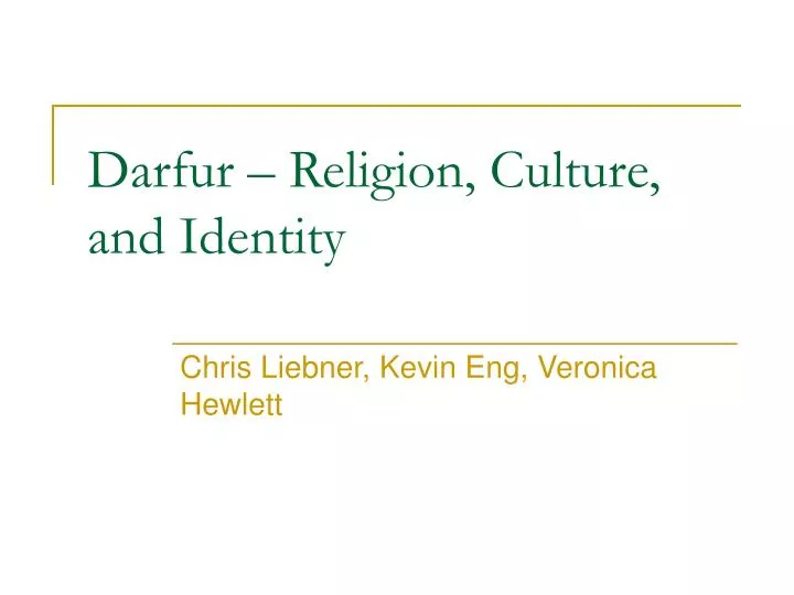 darfur religion culture and identity