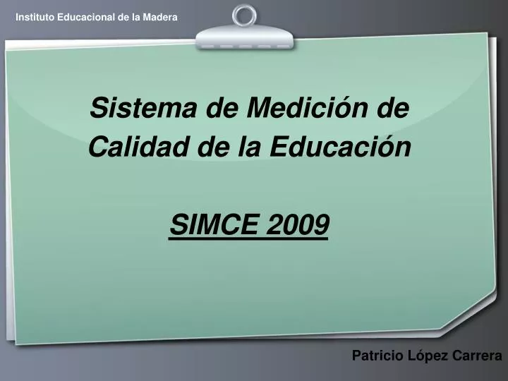 sistema de medici n de calidad de la educaci n simce 2009