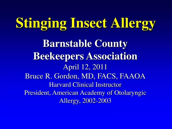 stinging insect allergy