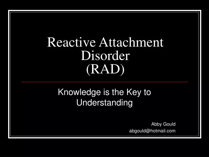 reactive attachment disorder rad