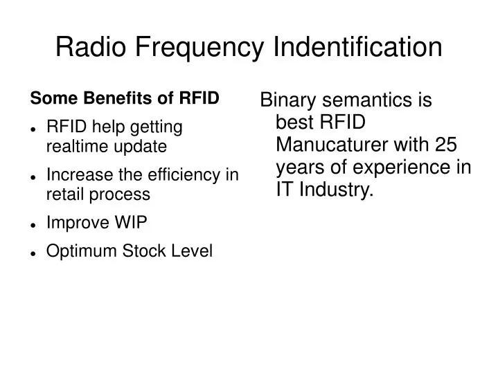 radio frequency indentification