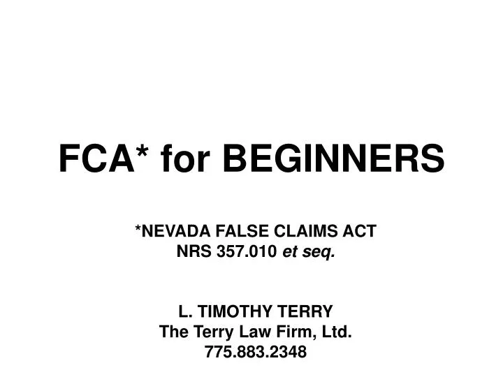 fca for beginners