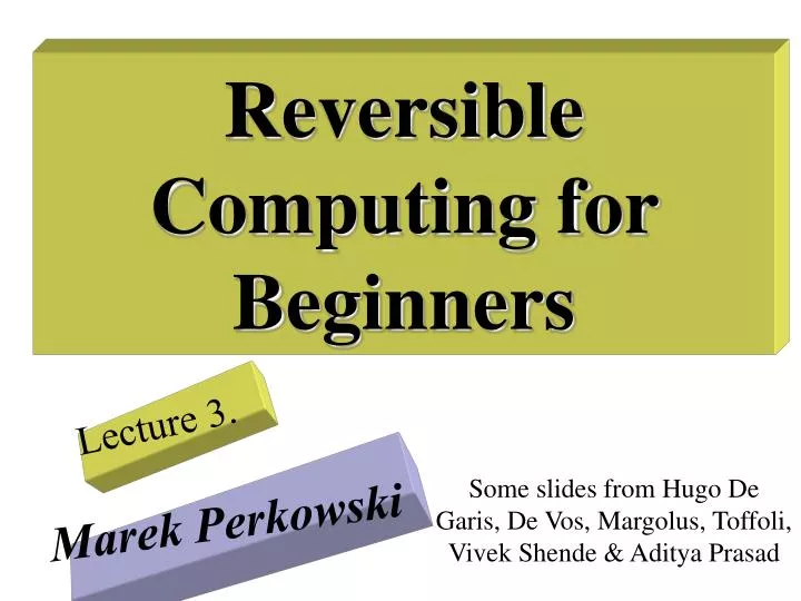 reversible computing for beginners