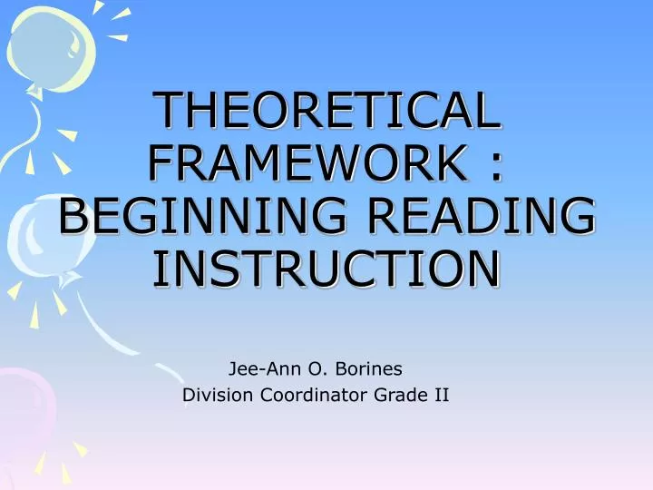 theoretical framework beginning reading instruction