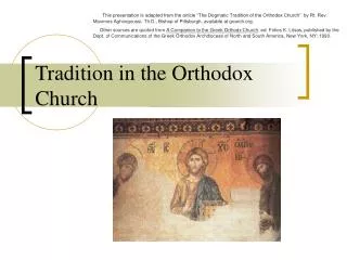 Tradition in the Orthodox Church