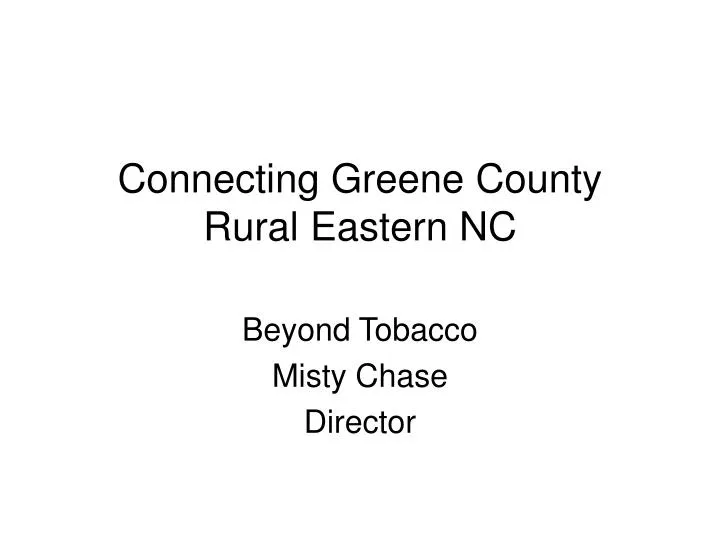 connecting greene county rural eastern nc