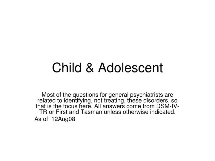 child adolescent