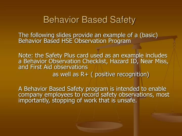 behavior based safety