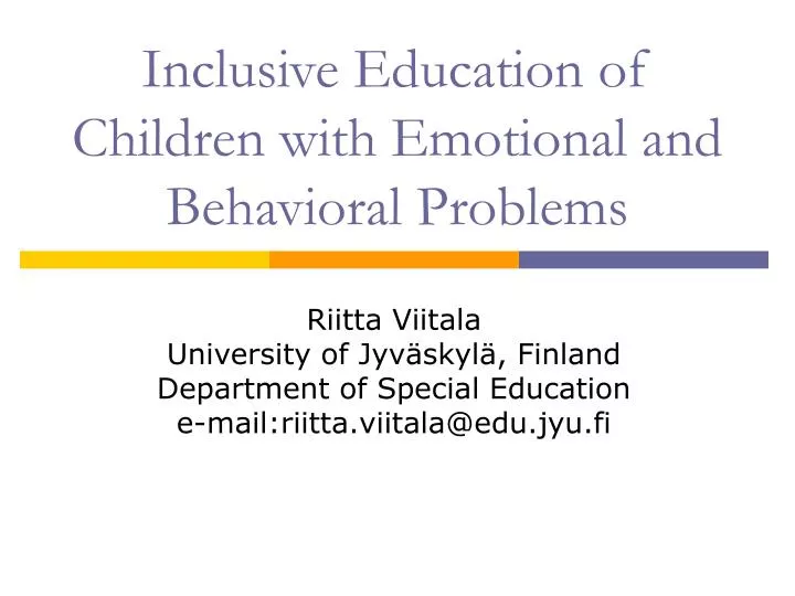 inclusive education of children with emotional and behavioral problems