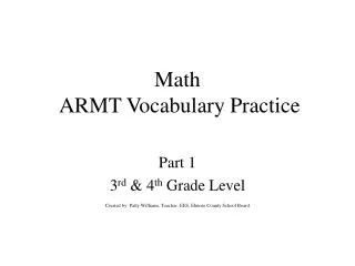 Math ARMT Vocabulary Practice