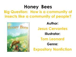 Honey Bees Big Question: How is a community of insects like a community of people?