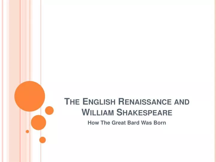the english renaissance and william shakespeare