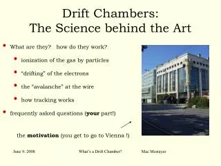 Drift Chambers: The Science behind the Art