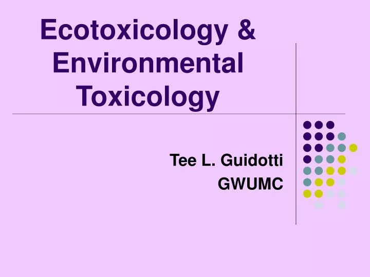 ecotoxicology environmental toxicology