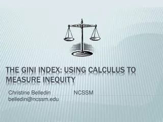 The Gini Index: Using calculus to measure inequity
