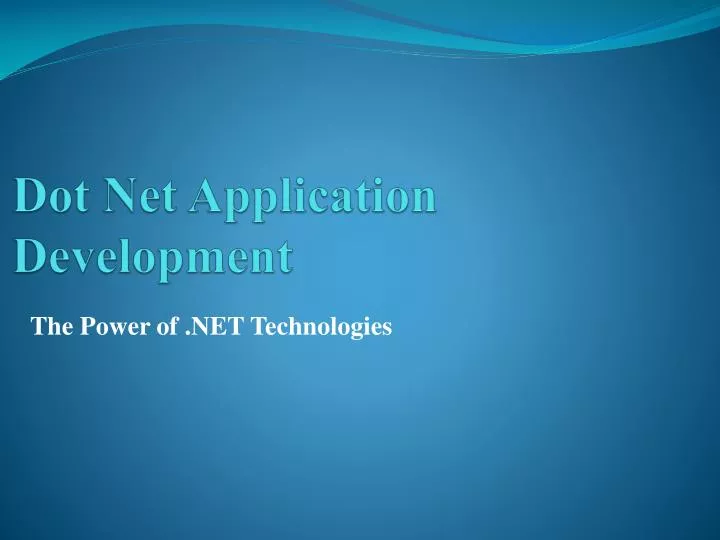 dot net application development