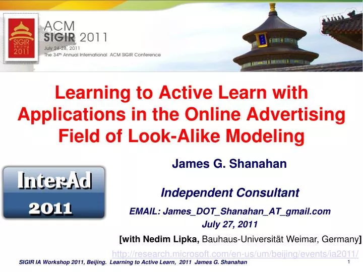learning to active learn with applications in the online advertising field of look alike modeling