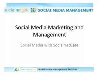 social media marketing and management