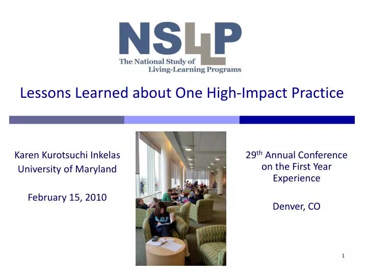 lessons learned about one high impact practice