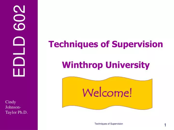 techniques of supervision winthrop university