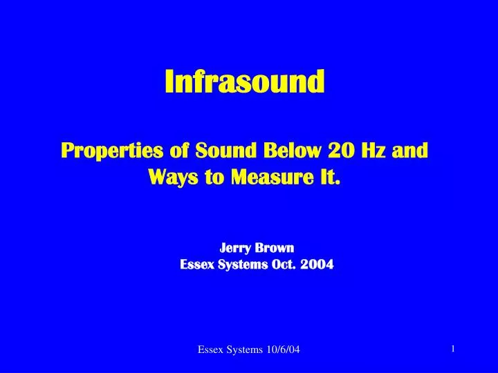 infrasound properties of sound below 20 hz and ways to measure it