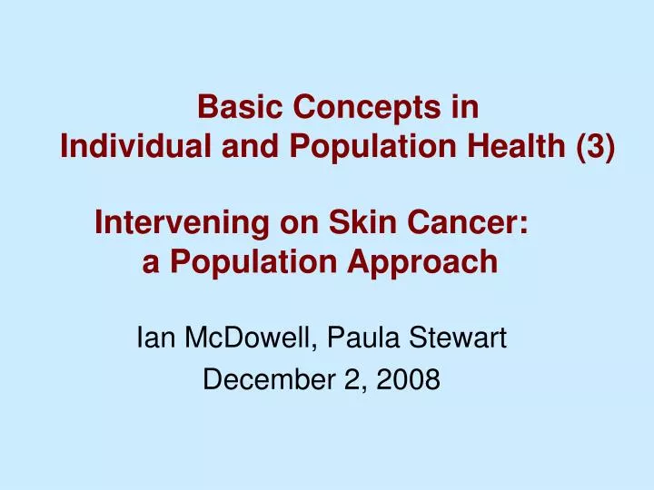 basic concepts in individual and population health 3