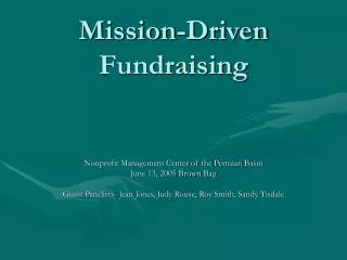 Mission-Driven Fundraising