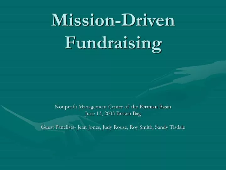 mission driven fundraising