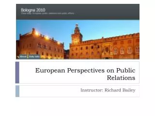 European Perspectives on Public Relations
