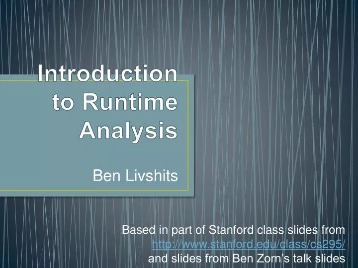 introduction to runtime analysis