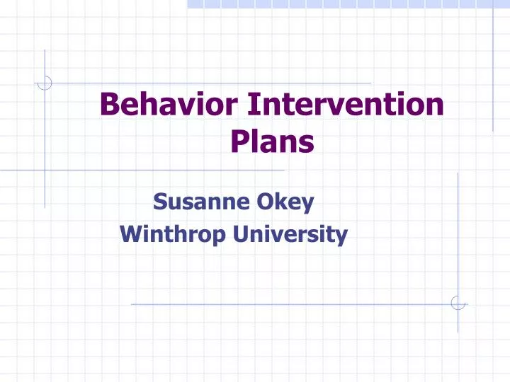 behavior intervention plans