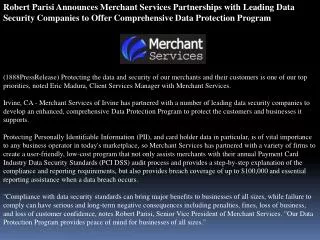 robert parisi announces merchant services partnerships with