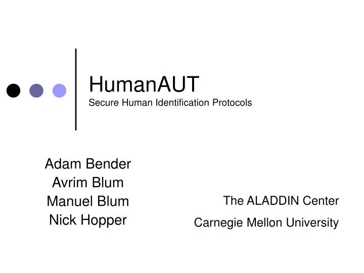 humanaut secure human identification protocols