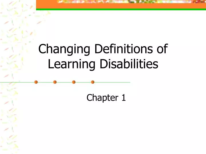changing definitions of learning disabilities
