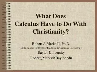 What Does Calculus Have to Do With Christianity?