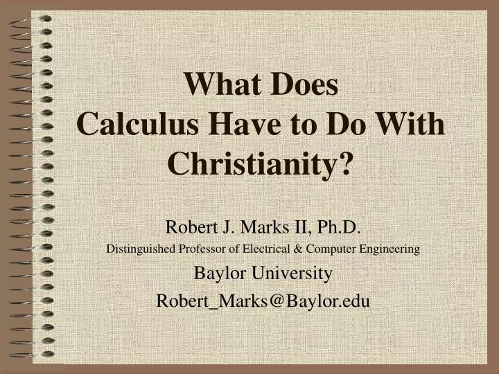 what does calculus have to do with christianity